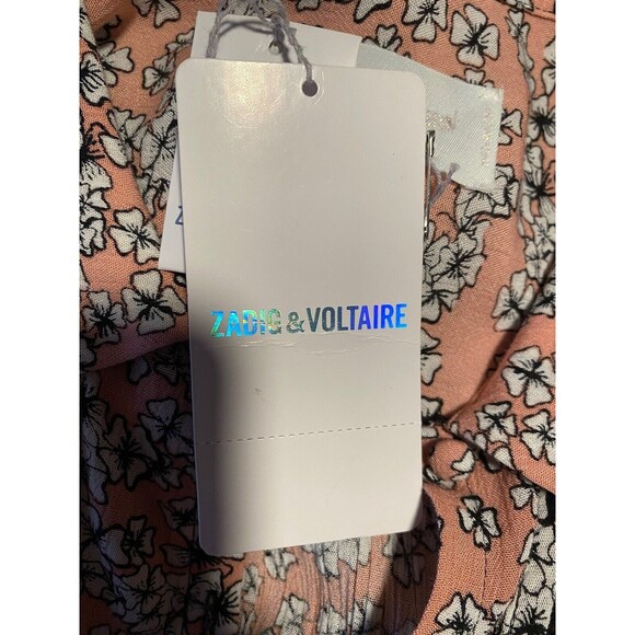Zadig & Voltaire Raspail Print Flyers Poudre Floral Dress Size M NWT - Picture 4 of 5